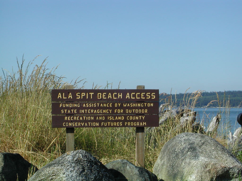 Island County Parks & Rec; Ala Spit Beach Access (#96-010)

Attachment #1788, Park signing